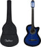 vidaXL - 12-delige - Gitaarset - met - equalizer - en - 6 - snaren - western - blauw