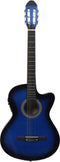vidaXL - 12-delige - Gitaarset - met - equalizer - en - 6 - snaren - western - blauw