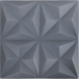 vidaXL - 12 - st - Wandpanelen - 3D - origami - 3 - m² - 50x50 - cm - grijs