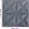 vidaXL - 12 - st - Wandpanelen - 3D - origami - 3 - m² - 50x50 - cm - grijs