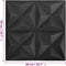 vidaXL - 12 - st - Wandpanelen - 3D - origami - 3 - m² - 50x50 - cm - zwart