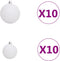 vidaXL - 120-delige - Kerstballenset - met - piek - en - 300 - LED's - wit - en - grijs