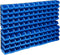 vidaXL - 128-delige - Opslagbakkenset - met - wandpanelen - blauw - en - zwart