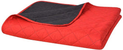 vidaXL - 131552 - - Dubbelzijdig - Quilted - Bedspread - Rood - en - Zwart - 170x210 - cm