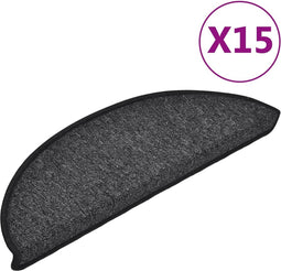 vidaXL - 15 - st - Trapmatten - 56x17x3 - cm - antraciet