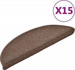 vidaXL - 15 - st - Trapmatten - 56x17x3 - cm - koffiebruin