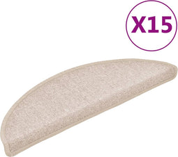 vidaXL - 15 - st - Trapmatten - 56x17x3 - cm - taupe