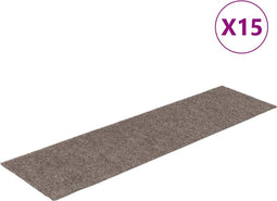 vidaXL - 15 - st - Trapmatten - zelfklevend - rechthoekig - 76x20 - cm - crèmekleurig