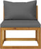 vidaXL - 2-delig - Bankstel - met - donkergrijze - kussens - massief - acaciahout