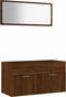 vidaXL - 2-delige - Badkamermeubelset - bewerkt - hout - bruin - eikenkleur