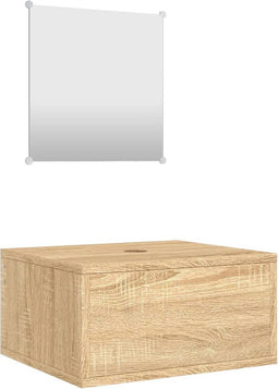 vidaXL - 2-delige - Badkamermeubelset - bewerkt - hout - eikenkleurig