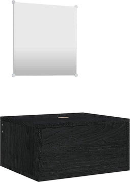 vidaXL - 2-delige - Badkamermeubelset - bewerkt - hout - zwart