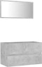vidaXL - 2-delige - Badkamermeubelset - spaanplaat - betongrijs