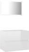 vidaXL - 2-delige - Badkamermeubelset - spaanplaat - hoogglans - wit
