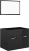 vidaXL - 2-delige - Badkamermeubelset - spaanplaat - hoogglans - zwart