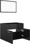 vidaXL - 2-delige - Badkamermeubelset - spaanplaat - hoogglans - zwart