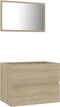 vidaXL - 2-delige - Badkamermeubelset - spaanplaat - sonoma - eikenkleurig