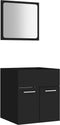 vidaXL - 2-delige - Badkamermeubelset - spaanplaat - zwart