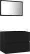 vidaXL - 2-delige - Badkamermeubelset - spaanplaat - zwart