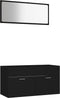 vidaXL - 2-delige - Badkamermeubelset - spaanplaat - zwart