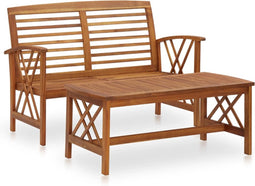vidaXL - 2-delige - Loungeset - massief - acaciahout