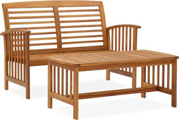 vidaXL - 2-delige - Loungeset - massief - acaciahout