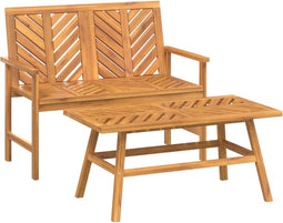 vidaXL - 2-delige - Loungeset - massief - acaciahout