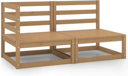vidaXL - 2-delige - Loungeset - massief - grenenhout - honingbruin
