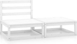 vidaXL - 2-delige - Loungeset - massief - grenenhout - wit