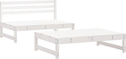 vidaXL - 2-delige - Loungeset - massief - grenenhout - wit