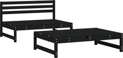 vidaXL - 2-delige - Loungeset - massief - grenenhout - zwart