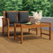 vidaXL - 2-delige - Loungeset - met - donkergrijze - kussens - massief - hout