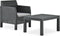 vidaXL - 2-delige - Loungeset - met - kussen - PP - rattan - antracietkleurig