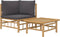 vidaXL - 2-delige - Loungeset - met - kussens - bamboe - donkergrijs