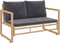 vidaXL - 2-delige - Loungeset - met - kussens - bamboe - donkergrijs