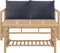 vidaXL - 2-delige - Loungeset - met - kussens - bamboe - donkergrijs