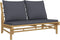 vidaXL - 2-delige - Loungeset - met - kussens - bamboe - donkergrijs