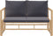 vidaXL - 2-delige - Loungeset - met - kussens - bamboe - donkergrijs