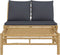 vidaXL - 2-delige - Loungeset - met - kussens - bamboe - donkergrijs
