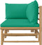 vidaXL - 2-delige - Loungeset - met - kussens - bamboe - groen