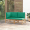 vidaXL - 2-delige - Loungeset - met - kussens - bamboe - groen