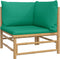 vidaXL - 2-delige - Loungeset - met - kussens - bamboe - groen
