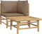 vidaXL - 2-delige - Loungeset - met - kussens - bamboe - taupe