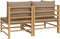 vidaXL - 2-delige - Loungeset - met - kussens - bamboe - taupe
