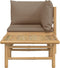vidaXL - 2-delige - Loungeset - met - kussens - bamboe - taupe