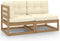 vidaXL - 2-delige - Loungeset - met - kussens - grenenhout - honingbruin