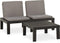 vidaXL - 2-delige - Loungeset - met - kussens - kunststof - grijs