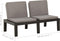 vidaXL - 2-delige - Loungeset - met - kussens - kunststof - grijs