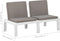 vidaXL - 2-delige - Loungeset - met - kussens - kunststof - wit