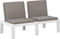 vidaXL - 2-delige - Loungeset - met - kussens - kunststof - wit